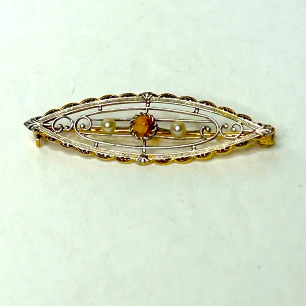 Antique 14KT Gold Krementz Pin